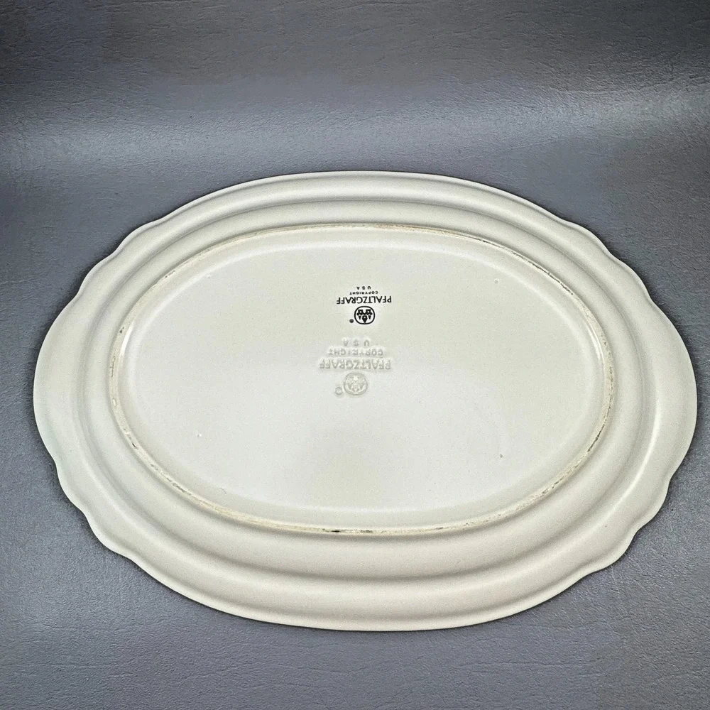 Pfaltzgraff Tea Rose Platter Pink Floral Stoneware Serving Cottagecore USA Vtg